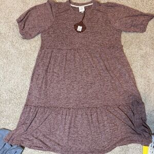 Knox Rose Midi Dress Size XXL Burgandy Spice Tiered Boho Peasant Cottagecore NWT